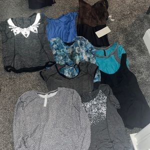 Lot of 9 lululemon tops/tanks/sweatshirt